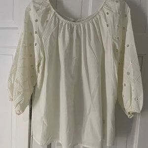 A New Day eyelet sleeve peasant blouse